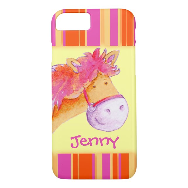 Kids girls named pony yellow iphone case (Back)