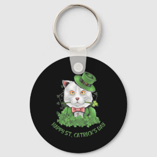 Kids Girls St Patricks Day Cat Happy St Catricks D Key Ring