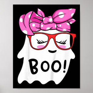 Kids Girls Toddler Happy Halloween Ghost With Ndan Poster