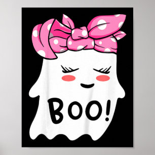 Kids Girls Toddler Happy Halloween Ghost With Ndan Poster