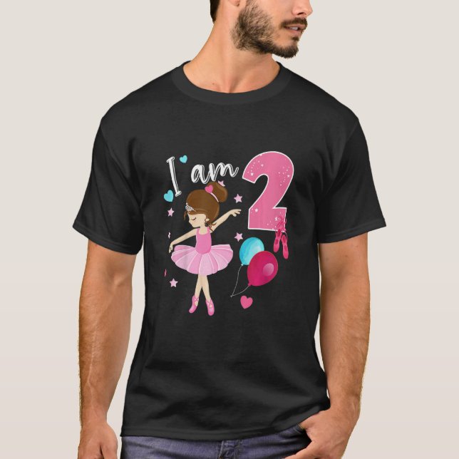 Kids Girlu2019s 2 Year Old Ballerina 2nd Birthday  T-Shirt (Front)