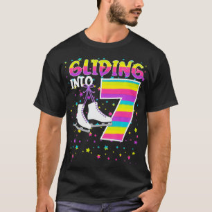 Kids Gliding Into 7 years Let's Skate I'm 7 Ice Sk T-Shirt