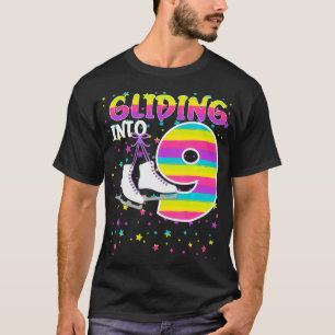 Kids Gliding Into 9 years Let's Skate I'm 9 Ice Sk T-Shirt