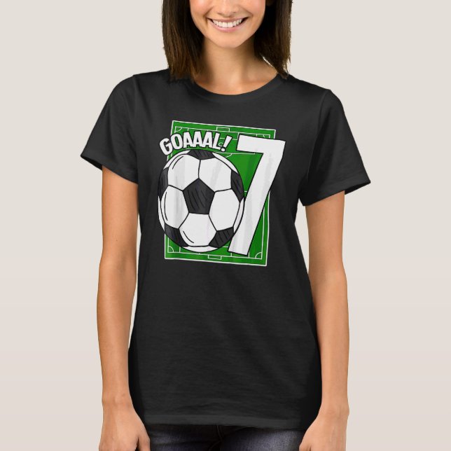 Kids Goaaal 7th Birthday 7 Year Old Soccer T-Shirt (Front)