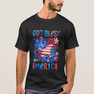 Kids God Bless America Kids Cute American Flag Boy T-Shirt