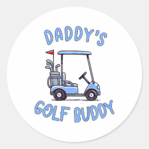 Kids Golfer Father Son Daddy's Golf Boy Father Day Classic Round Sticker