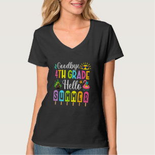 Kids Goodbye 4th Grade Hello Summer Popsicle Ice L T-Shirt