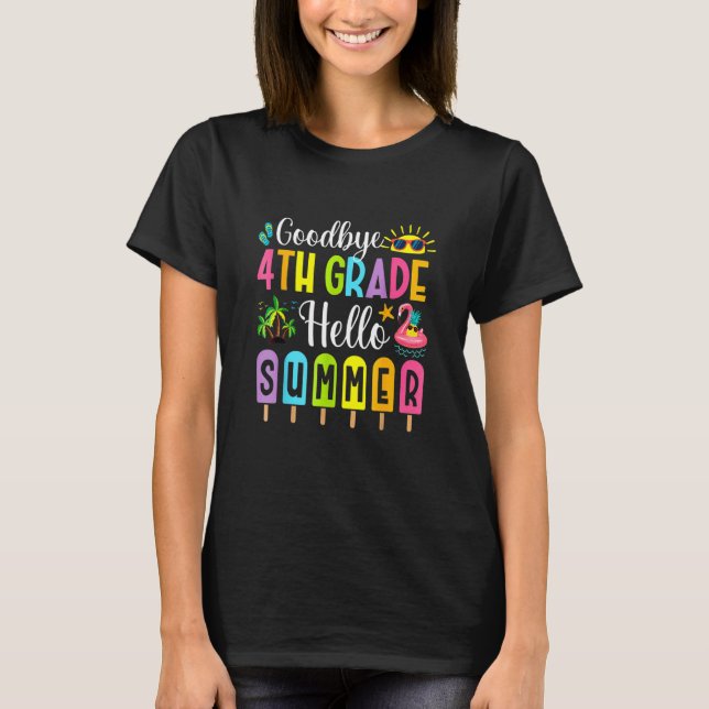 Kids Goodbye 4th Grade Hello Summer Popsicle Ice L T-Shirt (Front)