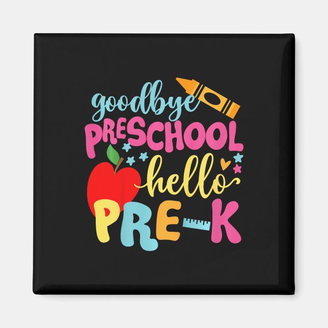 Kids Goodbye Preschool Back To School Magnet (Front)