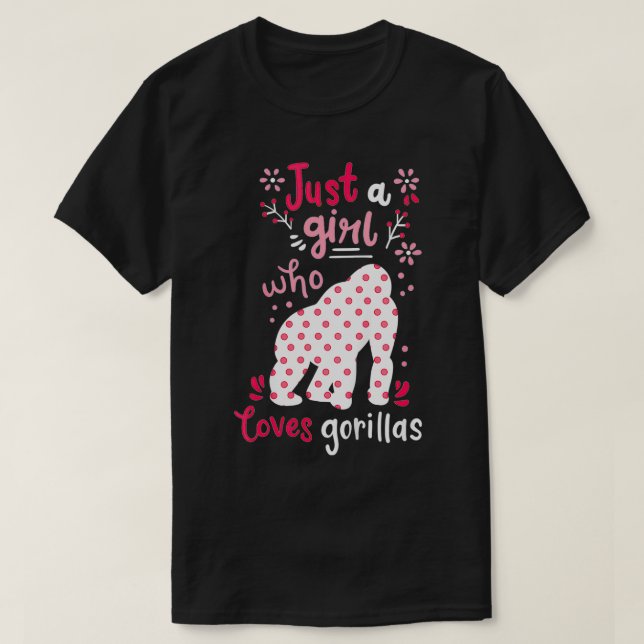 Kids Gorilla Just A Girl Gorillas Gift  T-Shirt (Design Front)