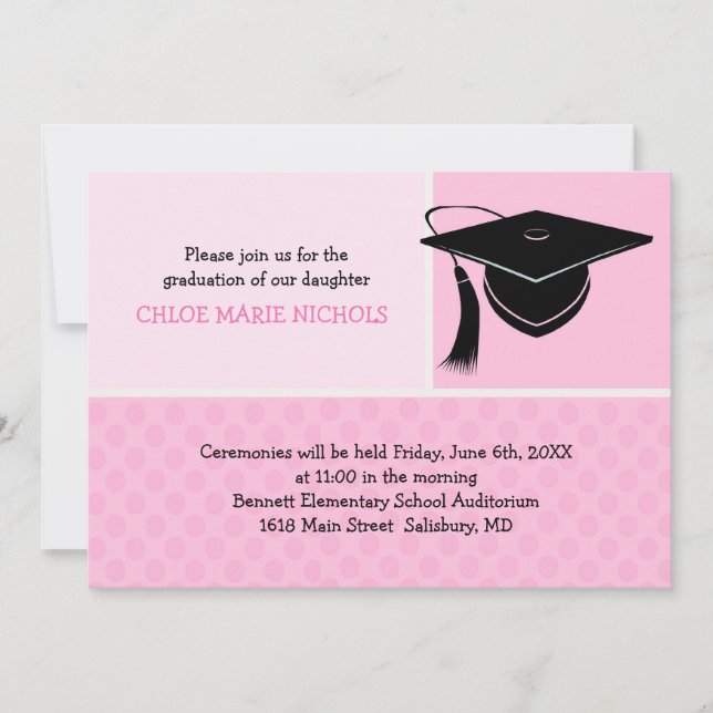 Kids Graduation Announcements (for a girl) (Front)