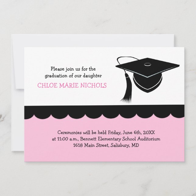 Kids Graduation Announcements (for a girl) (Front)