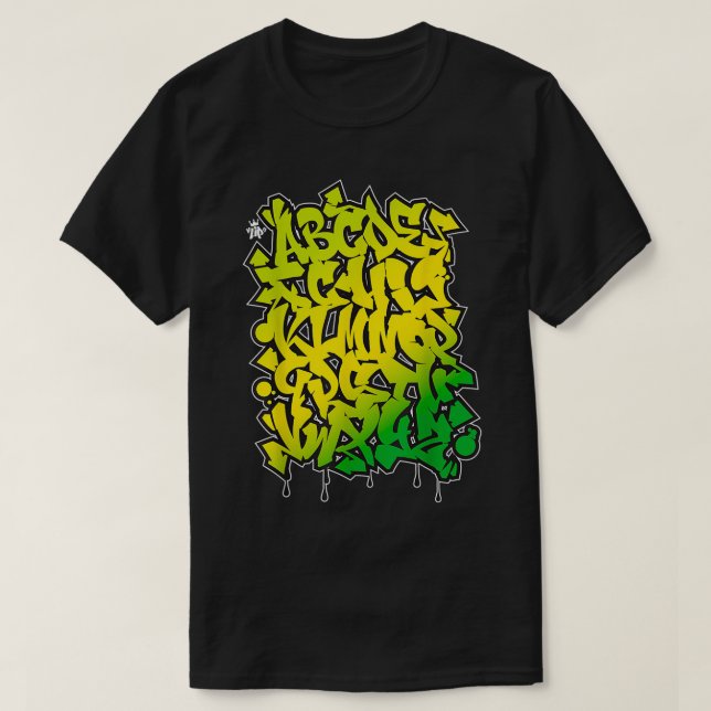 Kids Graffiti Letters Alphabet Street Style  T-Shirt (Design Front)
