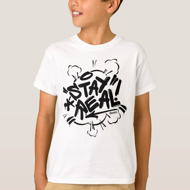 Kids Graffiti: Stay Real Streetwear T-Shirt (Front)