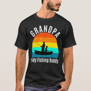 Kids Grandpa Is My Fishing Buddy Grandchild Fun Fa T-Shirt