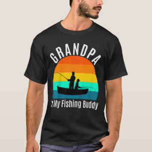Kids Grandpa Is My Fishing Buddy Grandchild Fun Fa T-Shirt