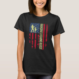 Kids Grandpa's Fishing Buddy Dad Son Team Young Fi T-Shirt