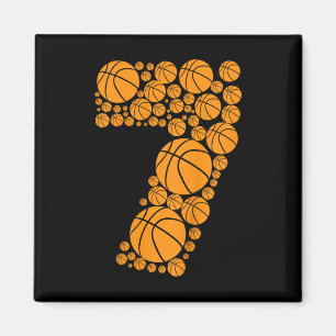 Kids Graphic Bysketbyll 7th Birthday Boys 7 Years Magnet