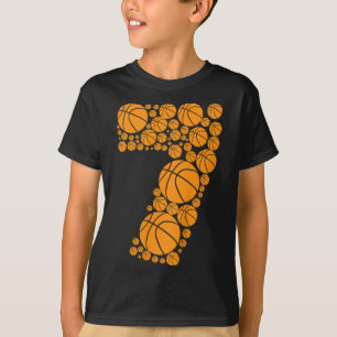 Kids Graphic Bysketbyll 7th Birthday Boys 7 Years T-Shirt