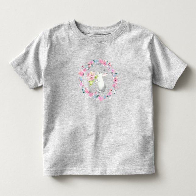 Kids Gray Easter Bunny T-Shirt (Front)