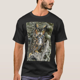 Kids Great Horned Owl Basic Dark T-Shirt