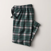Kids Green and White Flannel Pajama Pants