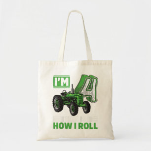 Kids Green Farm Tractor 4th Birthday  4 Year Old F Tote Bag