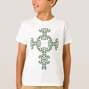 Kids Green Irish Celtic Cross Hoodie Sweatshirt T-Shirt