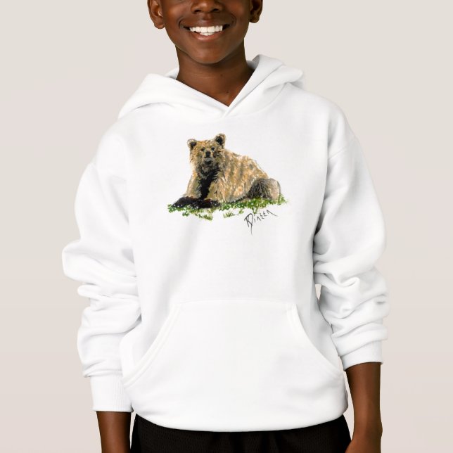 Kids Grizzly Bear Hoodie (Front)