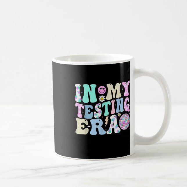 Kids Groovy In My Testing Era Testing Day Teacher  Coffee Mug (Right)