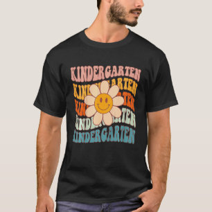 Kids Groovy Kindergarten Vibes Daisy Retro Teacher T-Shirt