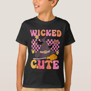 Kids Groovy Wicked Cute Witch Halloween Costume Ki T-Shirt
