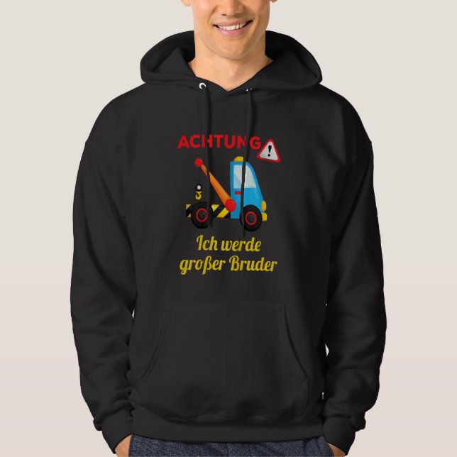 Kids Grosser Bruder Crane Car Ich Werde Große Brud Hoodie (Front)