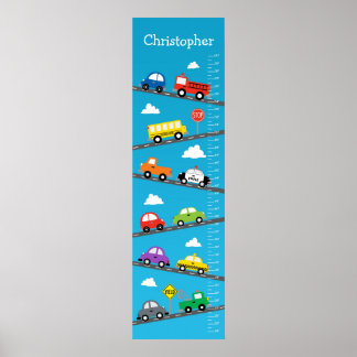 Kids Growth Chart - Cars and Trucks