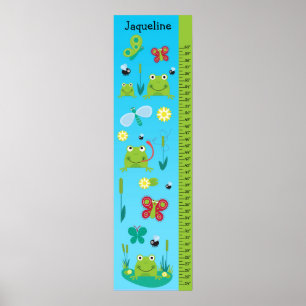 Kids Growth Chart - Frogs and Butterflies