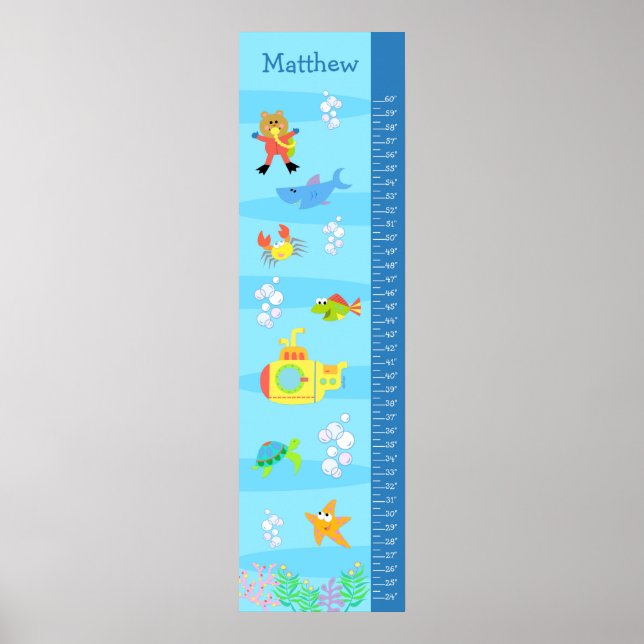 Kids Growth Chart - In the Sea (Front)