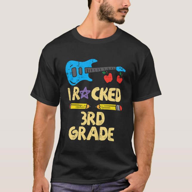 Kids Guitar I Rocked 3rd Grade Last Day Of School  T-Shirt (Front)