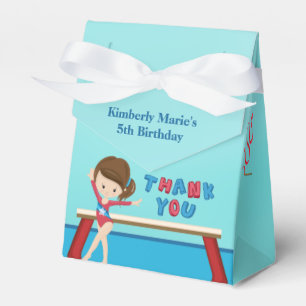 Kids Gymnastics Cute Gymnast Girls Birthday Party Favour Box