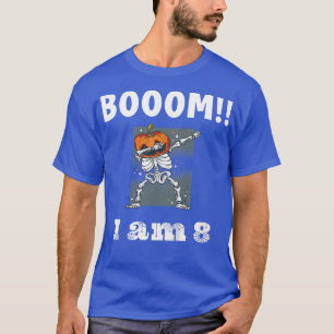 Kids Halloween 8th Birthday 8 Year Old Dabbing Ske T-Shirt