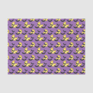 Kids Halloween Bats Flying Crescent Moon Purple Tissue Paper