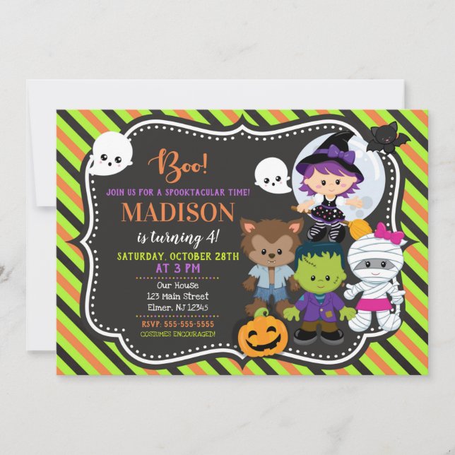 Kids Halloween Birthday Invitation (Front)