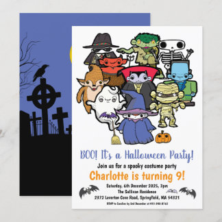 Kids Halloween Birthday Invitation