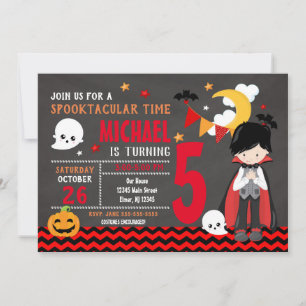 Kids Halloween Birthday Invitation - Vampire Party