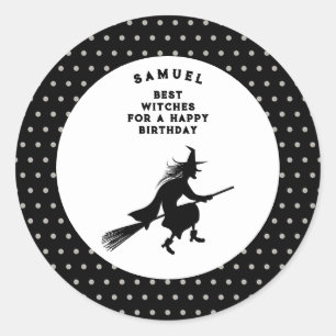 Kids' Halloween Birthday – Little Witch Classic Round Sticker