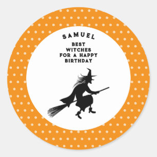 Kids' Halloween Birthday – Little Witch Classic Round Sticker