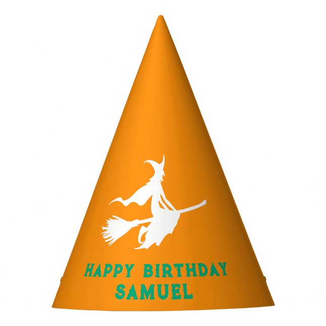 Kids' Halloween Birthday – Little Witch Party Hat (Front)