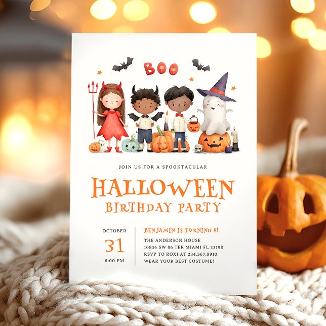 Kids Halloween Birthday Party Cute Invitation (Creator Uploaded)