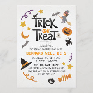 Kids Halloween Birthday Party Invitation