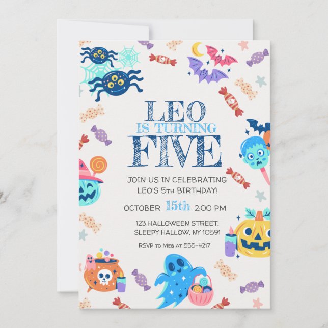 Kid's Halloween Birthday Party Invitation (Front)