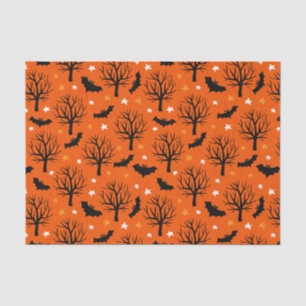 Kids Halloween Black Bats Creepy Old Tree Tissue Paper